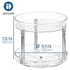 iDesign-Rack-with-2-Tiers-Small-Plastic-Cupboard-Storage-Condiments-Rotating-Spice-Jars-Holder-for-Kitchen-and-Pantry-Clear-23-cm iDesign 2 Tier Lazy Susan Turntable Organiser, Small Rotating Spice Rack for Food Storage, made of BPA-free plastic…