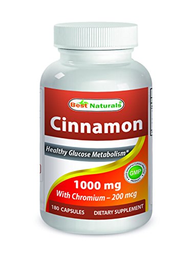 Best Naturals Cinnamon 1000 mg with Chromium 200 mcg 180 Capsules