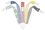 Pacifier Clip - 5 Pack Pacifier Holder Set for Boy and Girl - Soothie/MAM Pacifiers - Teething Ring Toys, Binky Leash, Perfect Baby Shower Gift
