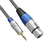 TISINO XLR to 3.5mm (1/8 inch) Microphone Cable, XLR Female to Mini Jack Aux Mic Cord for Camcorders, DSLR Cameras, Computer Recording Device and More - 1 feet (Tamaño: 1 feet)