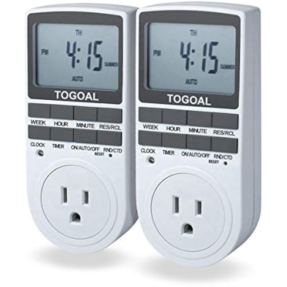 TE02 Digital Light Timer Plug With 3prong Outlet, 24/7 Programmable