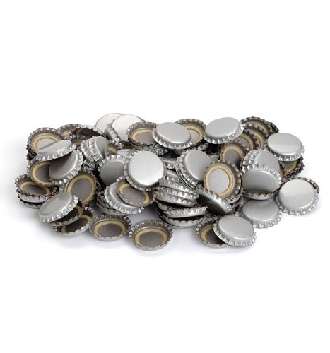 Click Here to See More Images E.C. Kraus HOZQ8-249 Plain Bottle Caps, Silver (Pack of 144)