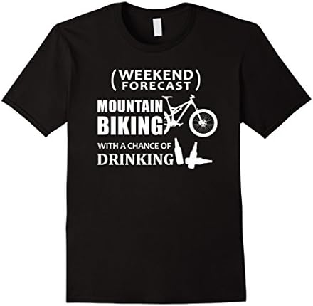 Men's Funny Mountain Bike Shirt Weekend Forecast MTB T-shirt XL Black