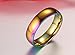 Nanafast Stainless Steel Dome Rainbow Couple Lebian & Gay Ring