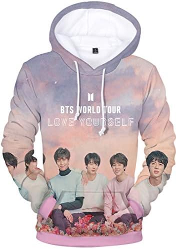 Girls Hoodie Kpop BTS Love Yourself 3D Printed Jumper Jin Suga J-Hope Rap Monster Jimin V Jung Kook