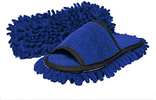 Friendly House Women's Microfiber Floor Cleaning Mop Slippers with Terry Towel Fabric (Royal Blue) (Suitable for Women Size 7-9, Royal Blue)