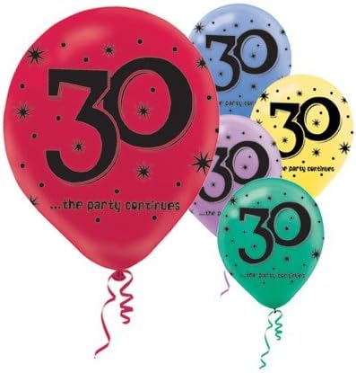 30Th Birthday Party Balloons - 15 Ct