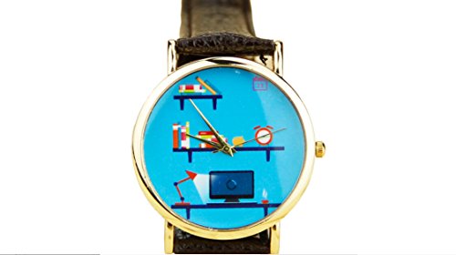 Office Table Disk Element Structure Pattern Leather Watch Adult Men and Women