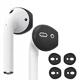 Zotech 2 Pair Fit in Case Eartips for Apple Earpods and AirPods 1 & 2 Super Thin Slim Rubber Earbuds Ear Tips Skin Accessories (Black)