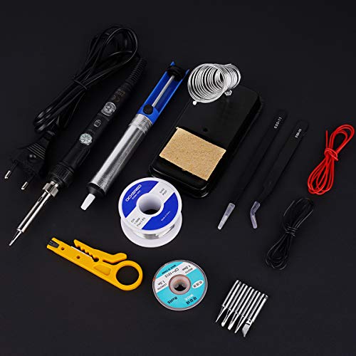 Lötkolben Set, ockered Lötkolben 18 in 1 Lötset 60W Lötstation mit Temperatur Einstellbar 220-480°C, 5 Lötspitzen, Regelbar und EIN/AUS-Schalter für Elektrotechnik Reparaturen Profi Hobbybastler – Bild 3