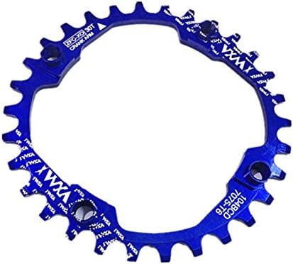 Bicycle Crank 104BCD MTB bike 30T Chainwheel Aluminum Alloy Narrow Wide Chain ring Round Chainwheel Cycle Crankset Bicycle parts (Round Blue 30T)