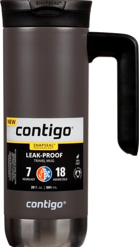 CONTIGO SUPERIOR 2.0 STAINLESS STEEL TRAVEL MUG WITH HANDLE WITH SNAPSEAL LID, 20OZ.