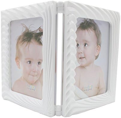 Hotlley LM7480 3D curve 7 inch picture frame Folding frame, Four sides Photo Frame (white)