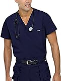 Landau 7594 Men's Vented Scrub Top Navy 4X-Large
