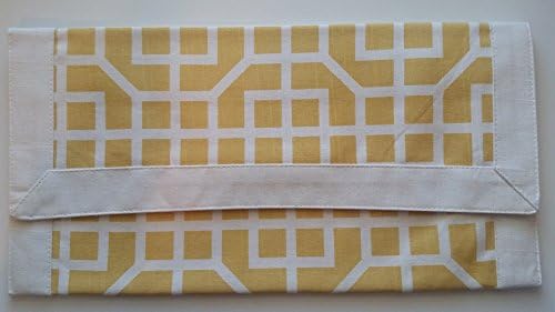 Yellow Fabric Clutch Handbag