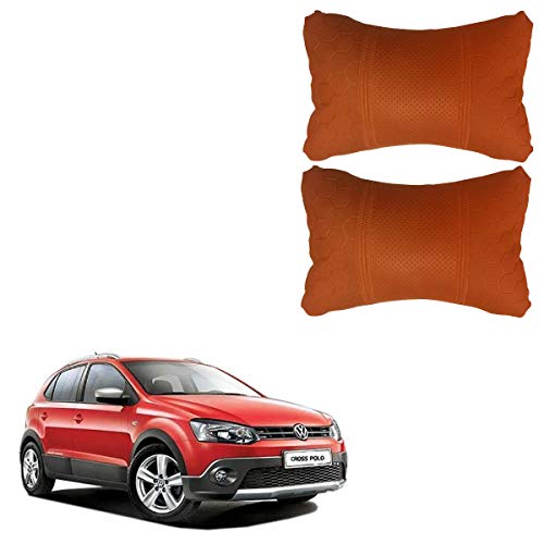 AutokraftZ Football Print Design Tan Car Seat Cushion for Volkswagen Polo Cross