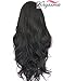 K'ryssma® Synthetic Lace Front Wig for Women Natural Wave Long Wigs Heat Resistant Fiber Hair Black #1b 24 Inches
