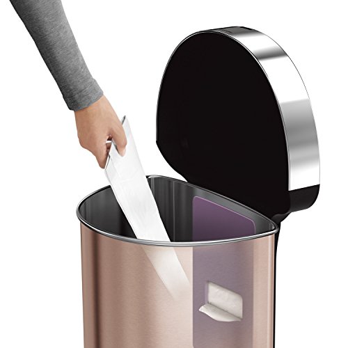 simplehuman 45 Liter / 12 Gallon Stainless Steel SemiRound Sensor Can