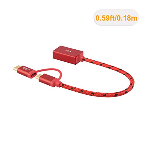 CableCreation Micro USB & Type C to USB 2.0 Female Adapter Cable, 0.6ft Short OTG (on-The-go) Cable  - //coolthings.us