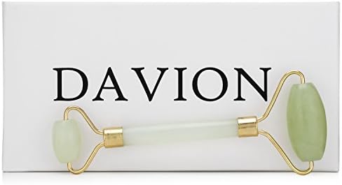 Jade Roller for Face by DAVION | 100% Real Jade Facial Roller for Face Eyes & Neck | Anti-Aging Wrinkle Repair | Cooling Jade Stone Face Roller | Puffiness Treatment | Rejuvenate Skin & Remove Wrinkle