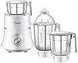 Prestige Manttra Teon Star 120V New Powerful 750W Mixer Grinder Big 3 Stainless Steel Jars for Grinding and Juicing, White (750 Watt, White)