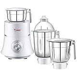 Prestige Manttra Teon Star 120V New Powerful 750W Mixer Grinder Big 3 Stainless Steel Jars for Grinding and Juicing, White (7