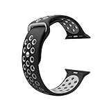 Aniyoh Apple Watch Band,M/L Size 42mm Soft Silicone iwatch Sport Band Replacement,Wrist Strap for Apple Watch Series 2,Series 1,Nike+,Edition,(Black/Grey)