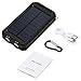 Solar Charger, GRDE 10000mAh Dual USB Ports IP67 Water-Resistant Portable Solar Power Bank Phone Charger with 2 Flashlights Carabiner & Compass for iPhone iPad iPod Cell Phones Tablet Camera