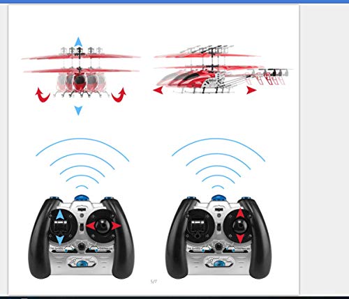 Ancesfun Mini RC Helicopter, Remote Control Helicopter with Gyro and LED Lights for Kids and Adults, 3.5 Channel, Cool Helicopter Toy Indoor & Outdoor for Plane Fans, Red - Thumbnail 3