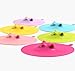 Astra Gourmet 5-inch Silicone Piggy Suction Cup and Mug Lids Covers, Set of 5 (rose pink,green,blue,yellow,pink)