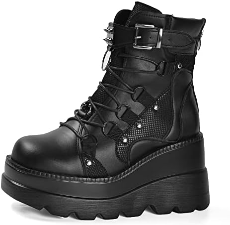 靴 00s BUTTERO laceupboots BLK grunge y2k Amazon.com | GURURU Original Y2K Goth Platform Boots - Punk Chunky
