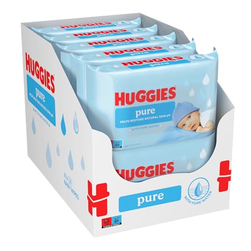 Pure Toallitas para Bebé, 99% Agua Pura, 18 Packs de 56, Total 1008 Toallitas, packaging may vary