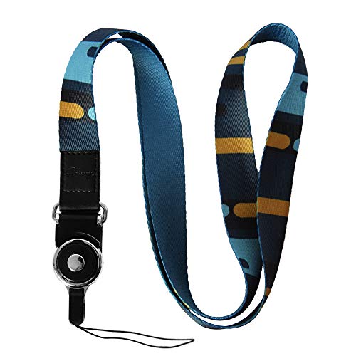 Crimmy Detachable Cell Phone Neck Lanyard, Universal, Double Sided Neck Strap Band Lanyards for Camera, Cell Phone, iPod, USB, Flash Drive (Blue Theme)