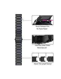 V MORO Correa Milanesa Compatible con Gear S3 Frontier Classic correas 0.866 in Acero Inoxidable Metal Pulsera para Samsung Galaxy Watch 1.811 in Gear S3 Smartwatch