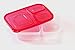 Health & Diet 3 Compartment Plastic Bento Lunch Box with Matching Combi Spoon - Set of 4