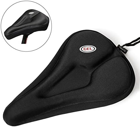 Bike Seat Cushion Cover, Extra Soft Bike Gel Seat Cover, Most Comfortable Narrow Bicycle Saddle Cushion for Mountain Bike/ Road Bike/ Folding Bike/ Stationary Bike