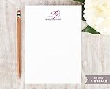 ELEGANT MONOGRAM NOTEPAD - Personalized Script Stationery/Stationary 5x7 or 8x10 Note Pad