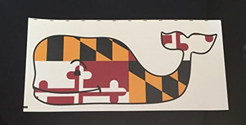 Vinyard Vines Maryland Flag Whale Outdoor Car Sticker 2.6 "x 6"