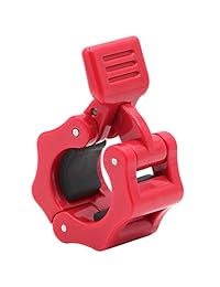 iadu Barbell de barras estándar Collar Clips par de 1 inch Dumbbell muscular Pinzas Locking Cualquier 1-Inch Bares Grips para ascensores Levantamiento de pesas Powerlifting Otro uso, Rojo