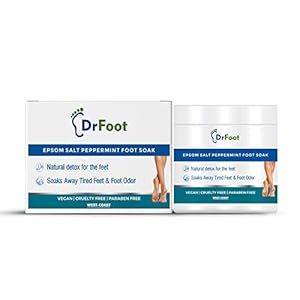 Dr Foot Epsom Salt Peppermint Foot Soak (Magnesium Sulphate) For Muscle Aches, Pain Relief, Relaxation, Spa Treatment…