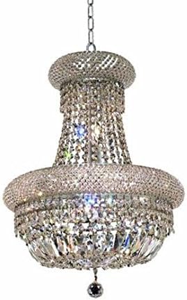 Adele Chrome Modern 8-Light Hanging Chandelier Heirloom Handcut Crystal in Crystal (Clear)-1533D16C-RC--16" W/D