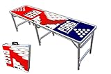 PartyPongTables.com 8-Foot Beer Pong Table w/Optional Cup Holes & LED Lights - 8 Table Designs Available