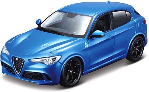 Alfa Romeo Stelvio Type 949 SUV Blue Metallic from 2017 1/24 Bburago Model Car