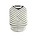 AMAZLINEN Universal Fit Multi-use Baby Car Seat Covers,Infant Car Seat Canopy,Nursing Covers,Stretchy Breathable 360° Coverage,Unisex Grey and White Stripe