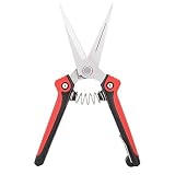 Housolution Pruning Shears, Heavy Duty Stainless Steel Ultra Sharp Multi-Purpose Hand Pruner Scissors for Garden Harvesting Fruits Vegetables, Trimming Pklants Flowers, Black & Red