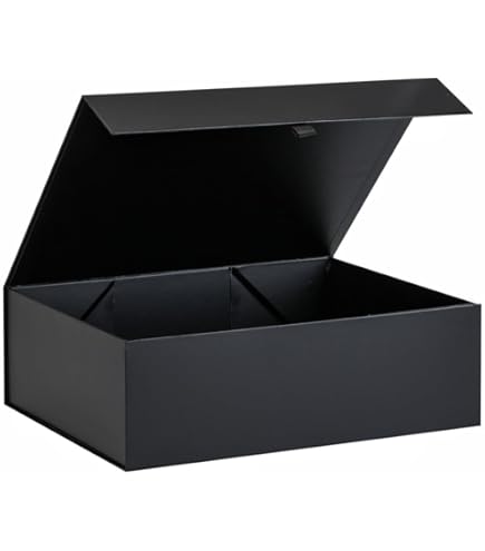 Amazon.com: Purple Q Crafts Black Ribbed Hard Gift Box With