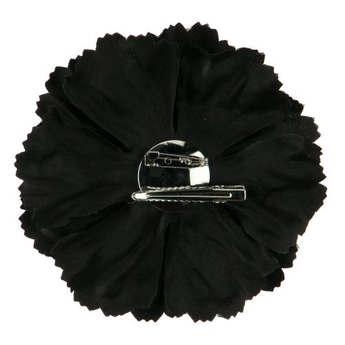 Multi Petal Flower with Pin and Clip - Black OSFM