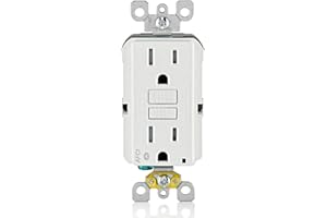 Leviton AFCI Receptacle, 15 Amp, Self Test, Tamper-Resistant, Bluetooth Connectivity & LED Indicator Light, AFBL1-W, White