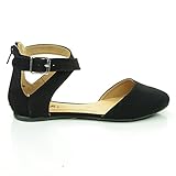 Flat Round Toe D'Orsay Open Shank Flats w/ X Cross Ankle Straps
