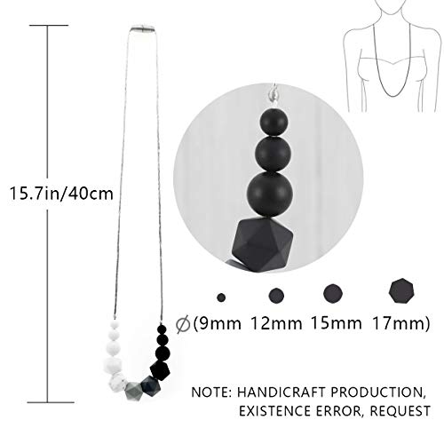 Teething Necklace Breastfeeding Nursing Necklace for Mum to Wear Baby BPA Free Silicone Beads Babies teethers Sensory chewlery for Kids